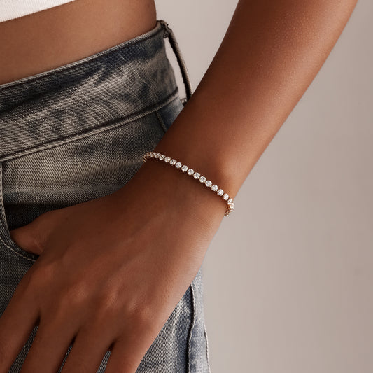 RUVÉL Classic Tennis Bracelet – 18K Gold – view 2