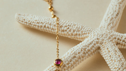 RUVÉL July Ruby Birthstone Hand Chain – view 2