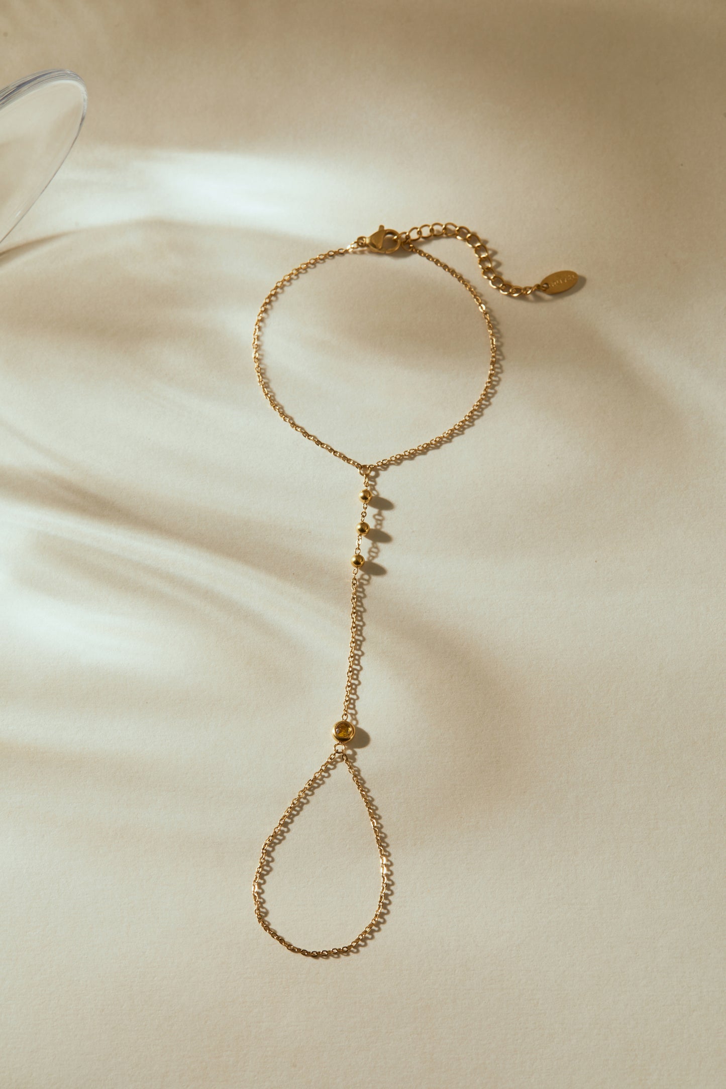 November Citrine Birthstone Hand Chain Bracelet