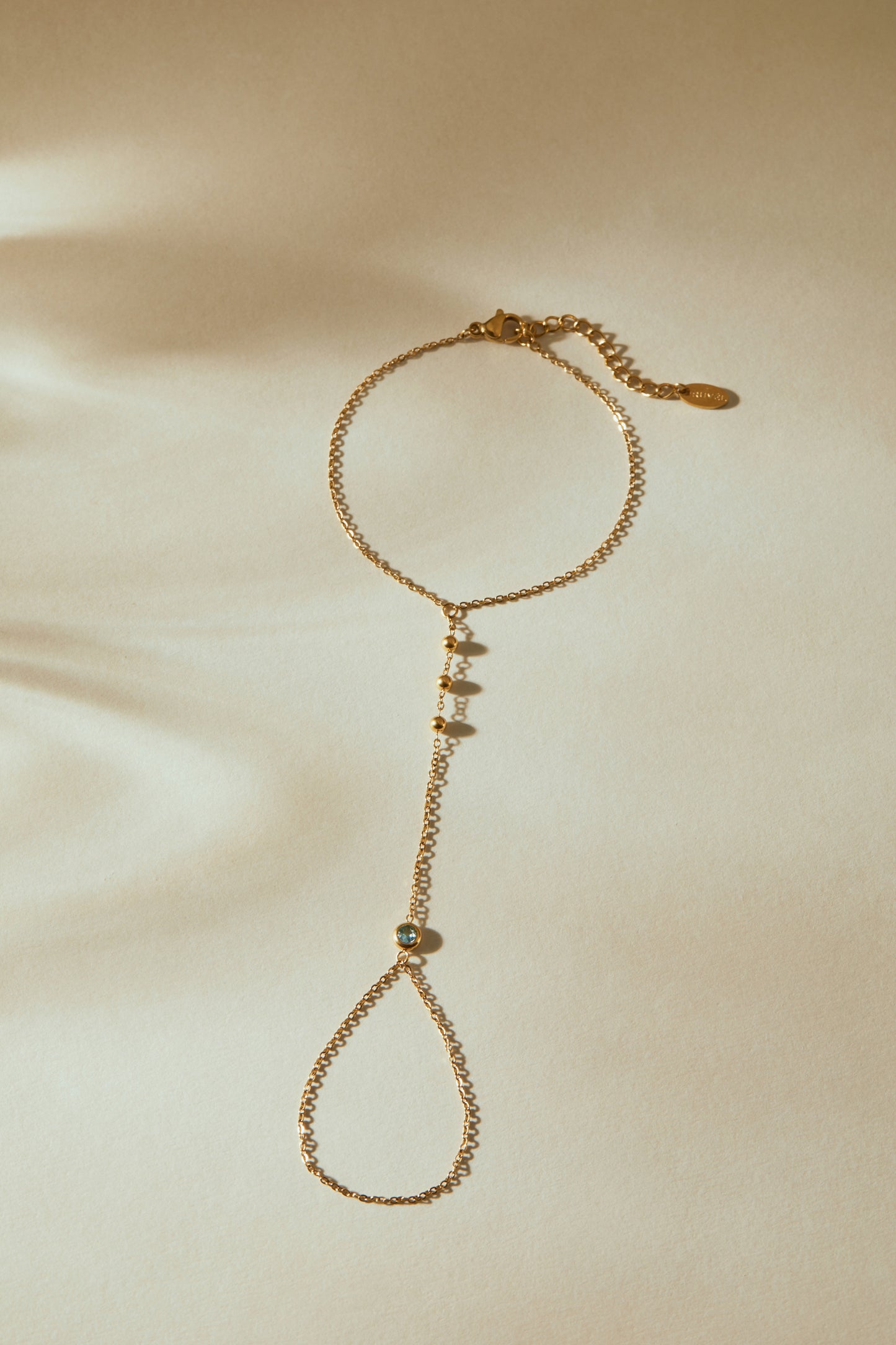 December Turquoise Birthstone Hand Chain Bracelet