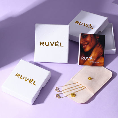 RUVÉL Matching Hearts Bracelet Set 14K Gold