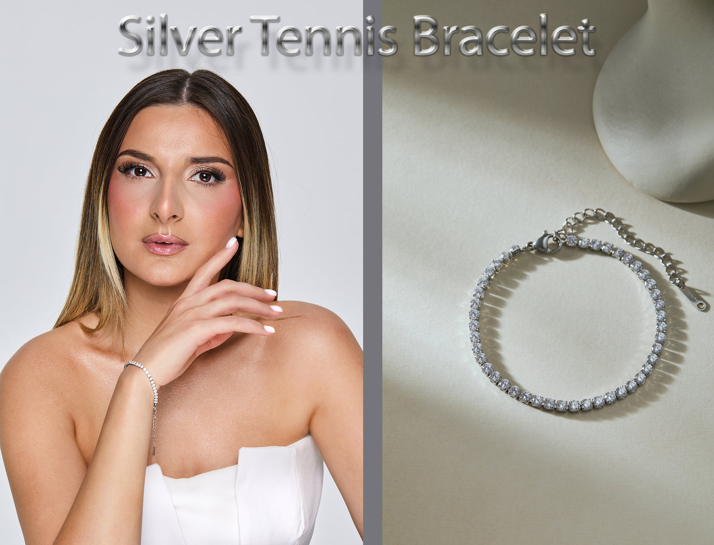 Silver Tennis Bracelet for Women