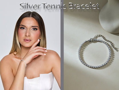 Silver Tennis Bracelet for Women