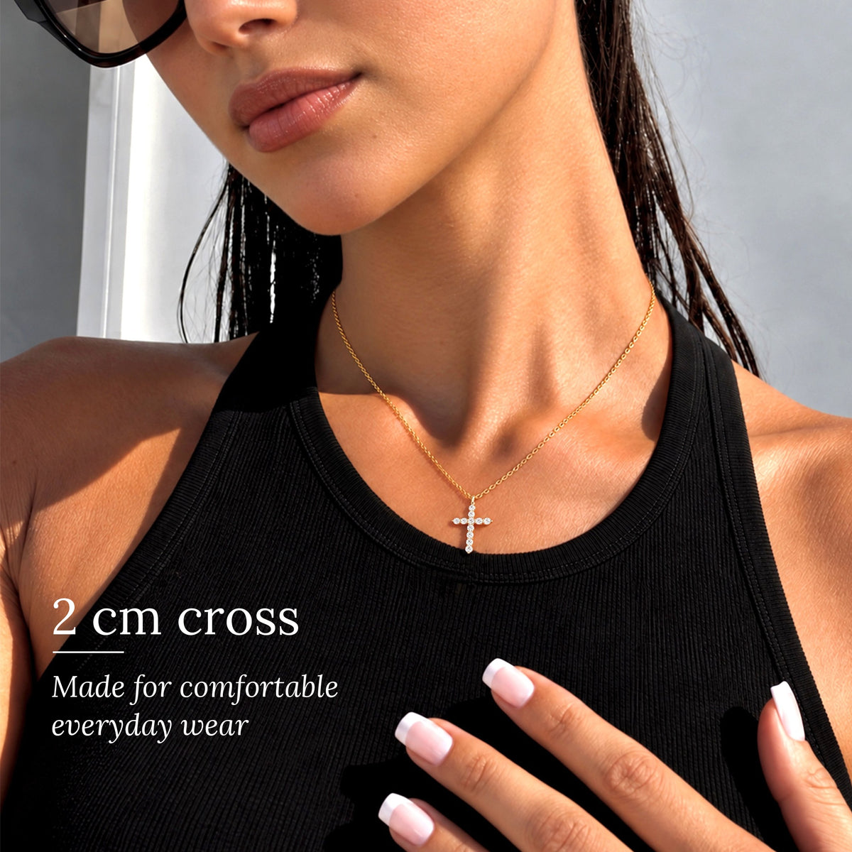 RUVÉL Cross Necklace 14K Gold
