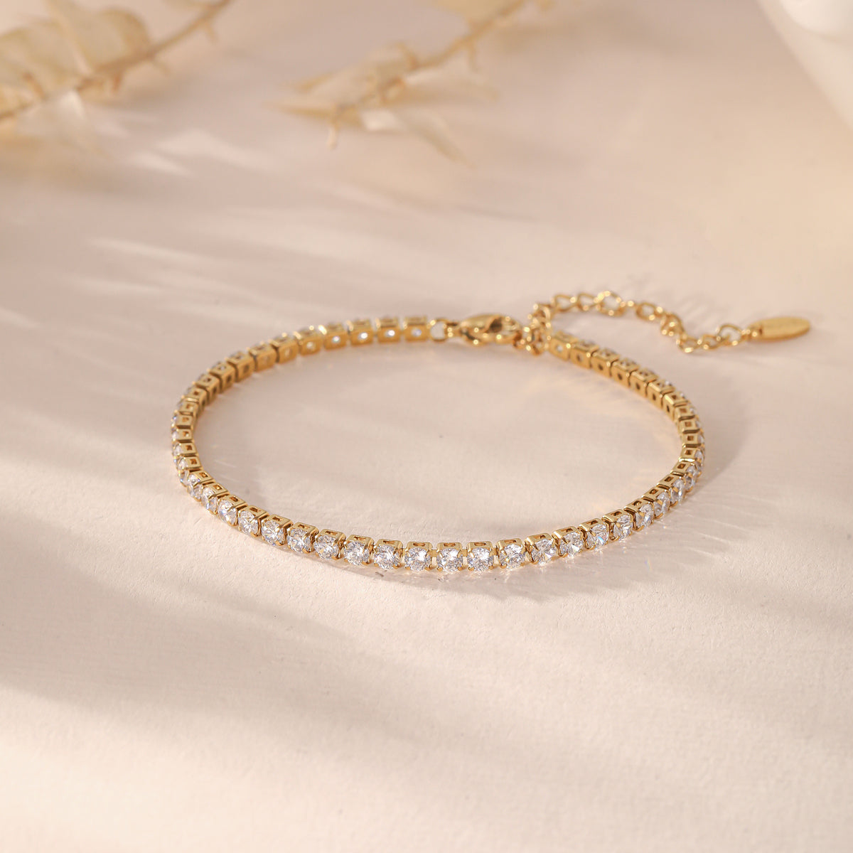 18K PVD Gold Tennis Bracelet for Women