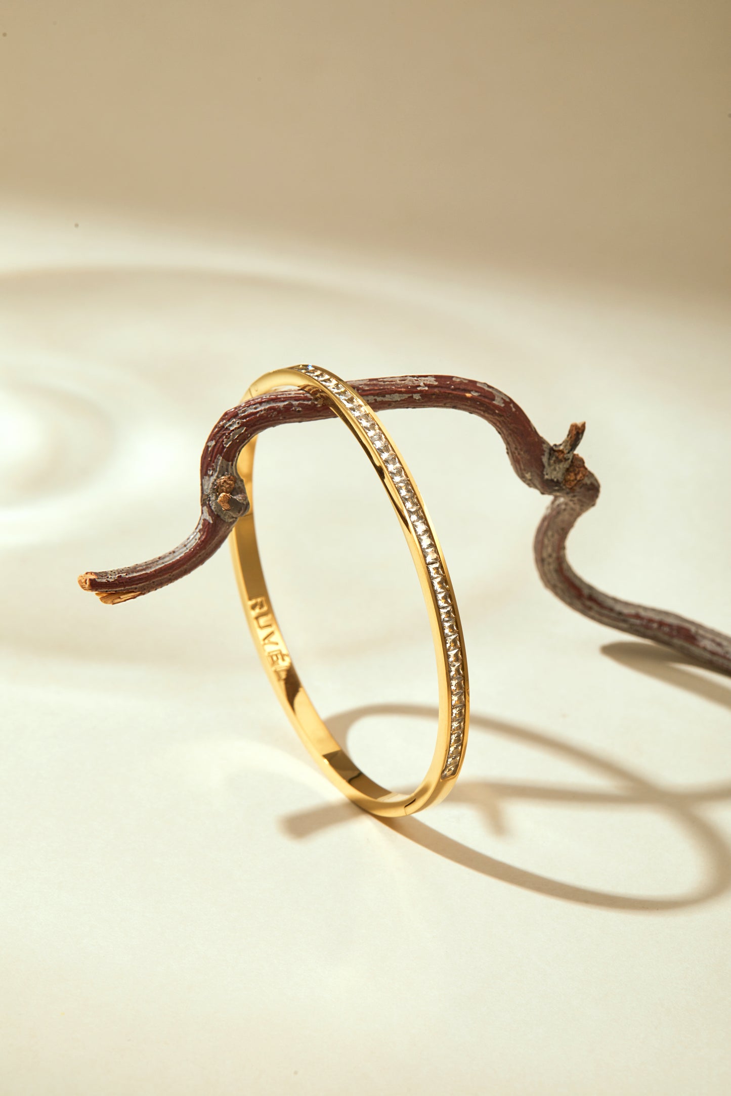 Ruvel Signature Gold Bangle