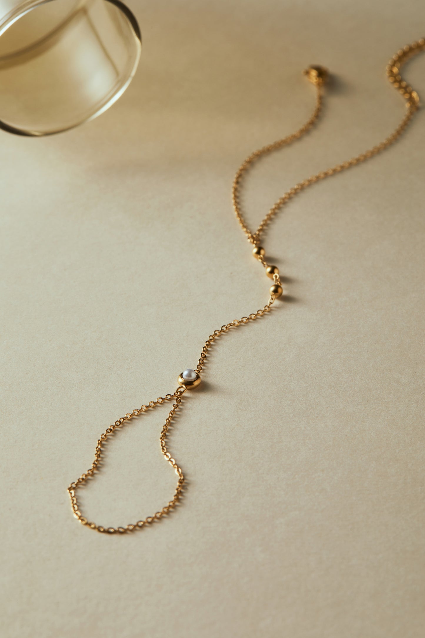 June Pearl Birthstone Hand Chain Bracelet