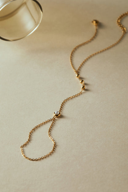 June Pearl Birthstone Hand Chain Bracelet