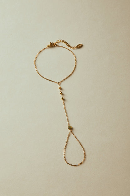 August Peridot Birthstone Hand Chain Bracelet
