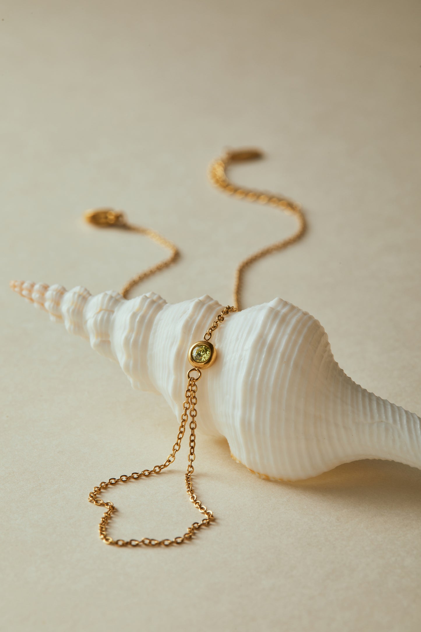 August Peridot Birthstone Hand Chain Bracelet