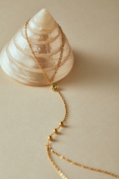 August Peridot Birthstone Hand Chain Bracelet