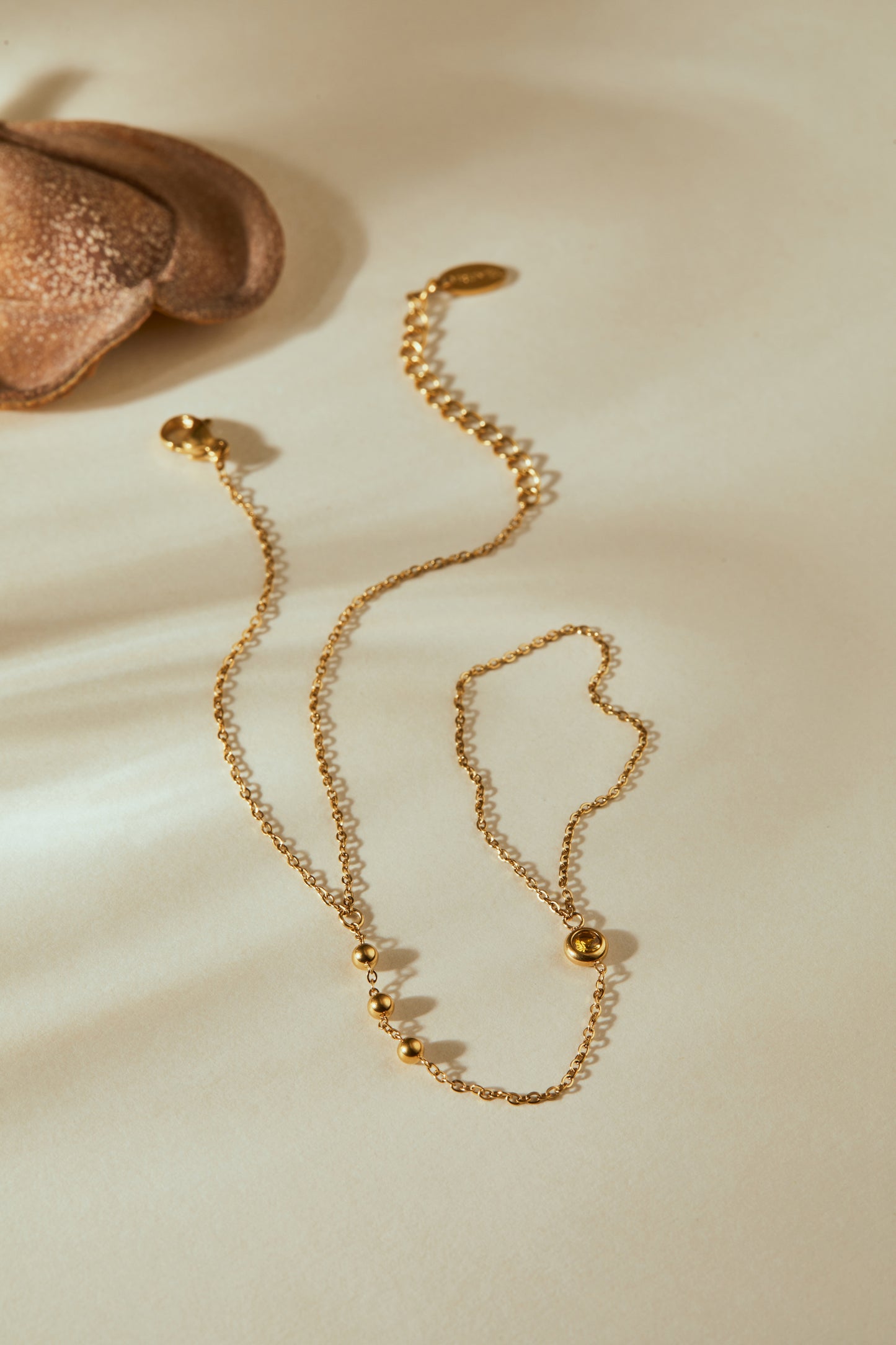 November Citrine Birthstone Hand Chain Bracelet