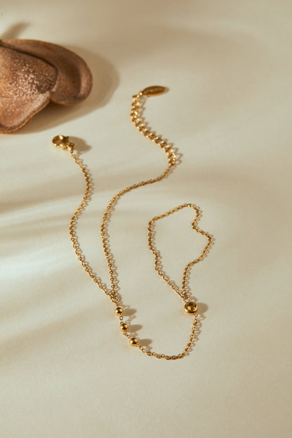 November Citrine Birthstone Hand Chain Bracelet