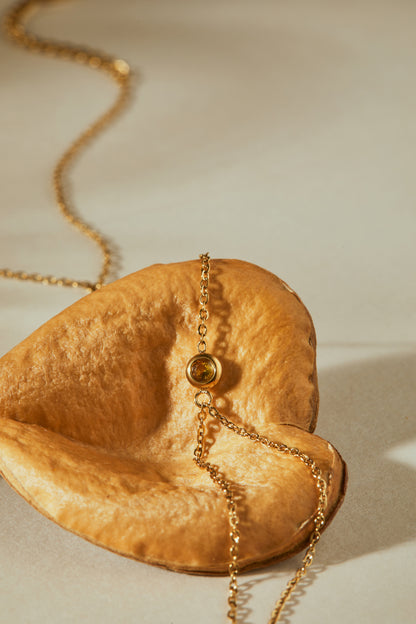 November Citrine Birthstone Hand Chain Bracelet