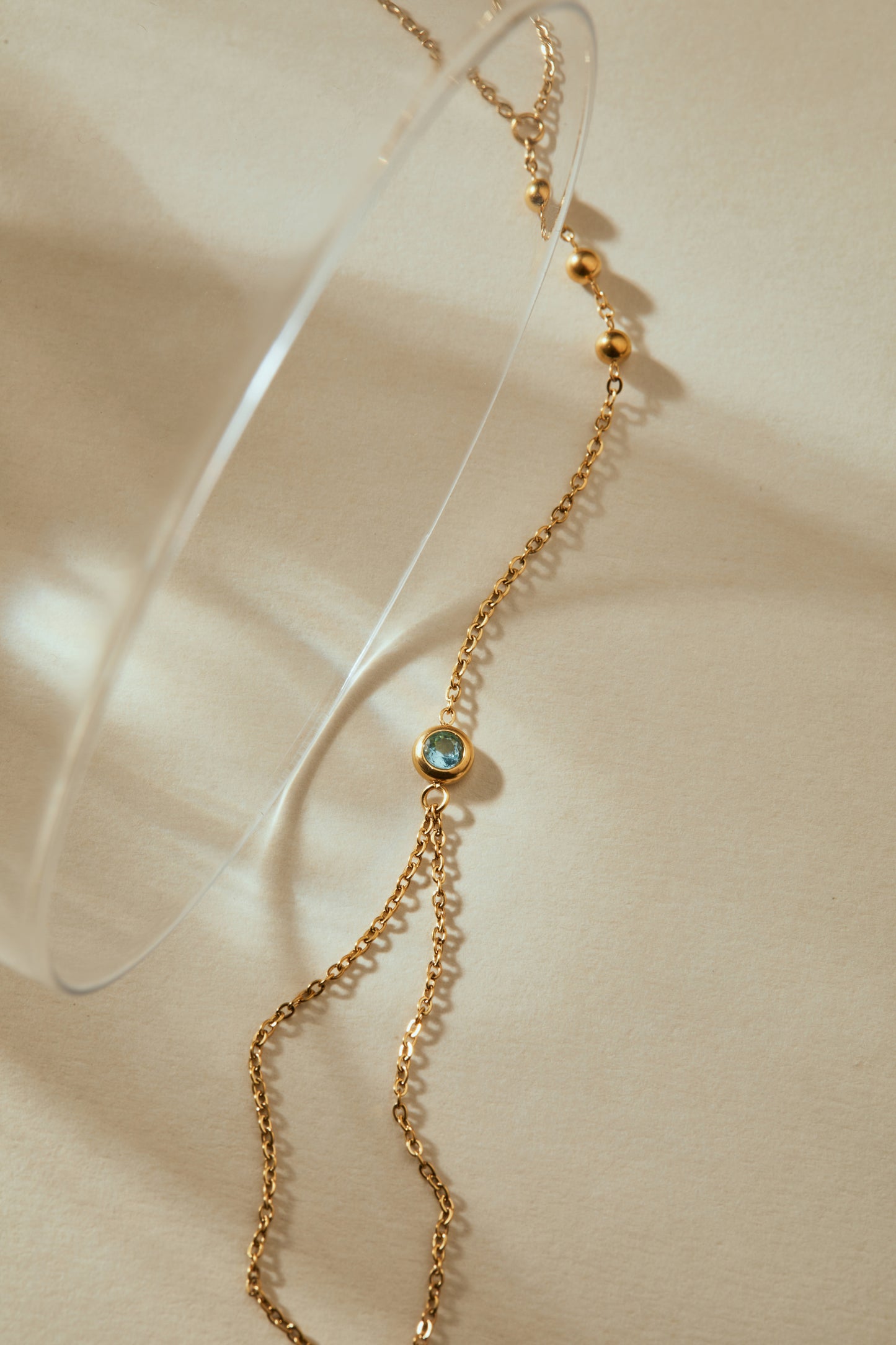 December Turquoise Birthstone Hand Chain Bracelet