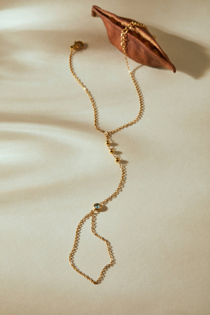 December Turquoise Birthstone Hand Chain Bracelet