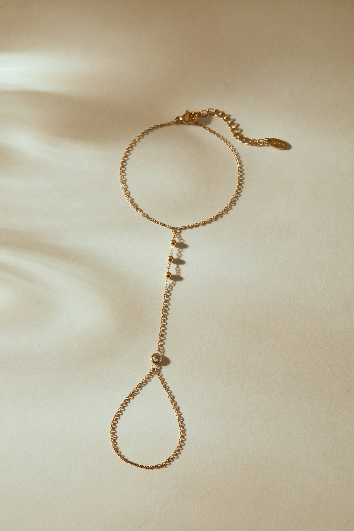 April Crystal Birthstone Hand Chain Bracelet
