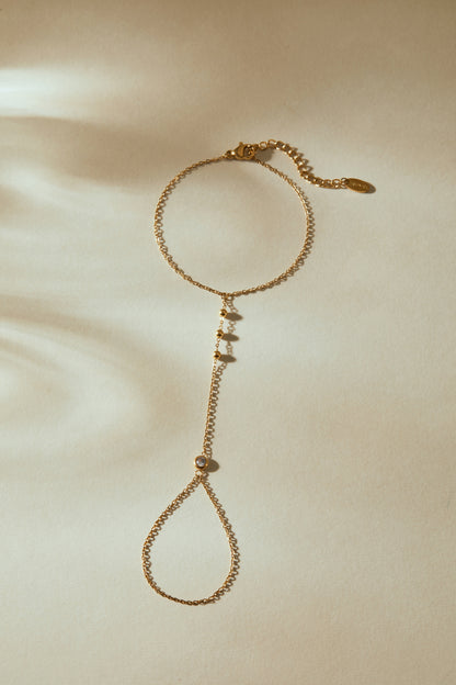 April Crystal Birthstone Hand Chain Bracelet