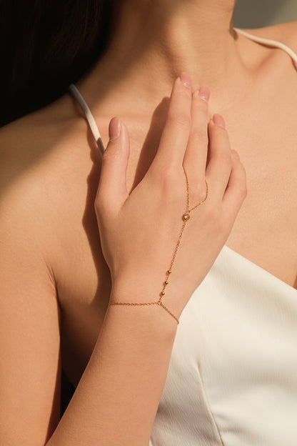 November Citrine Birthstone Hand Chain Bracelet
