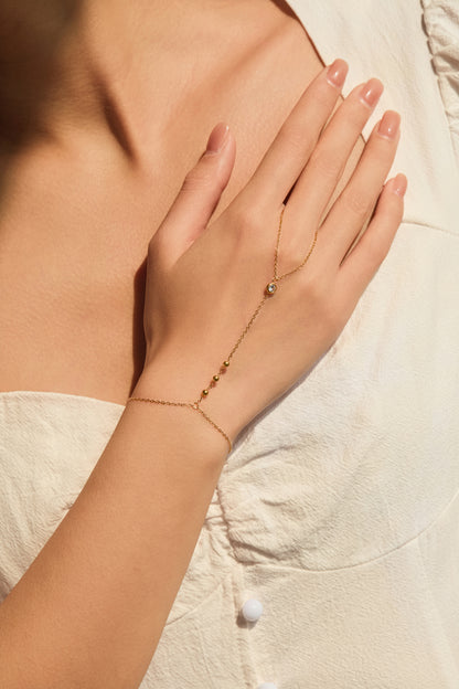 April Crystal Birthstone Hand Chain Bracelet
