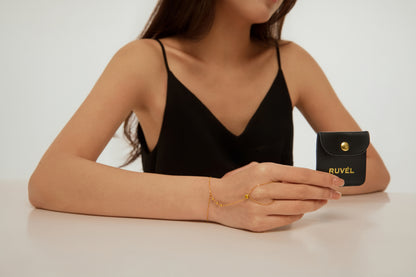 November Citrine Birthstone Hand Chain Bracelet