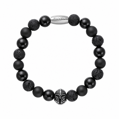 Spartan Helmet Bracelet for Men + Engraved Logo Charm