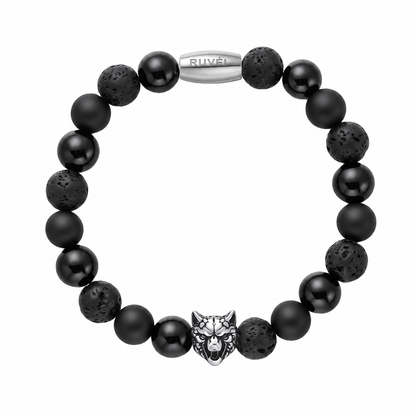 Wolf Bracelet for Men + Engraved Logo Charm