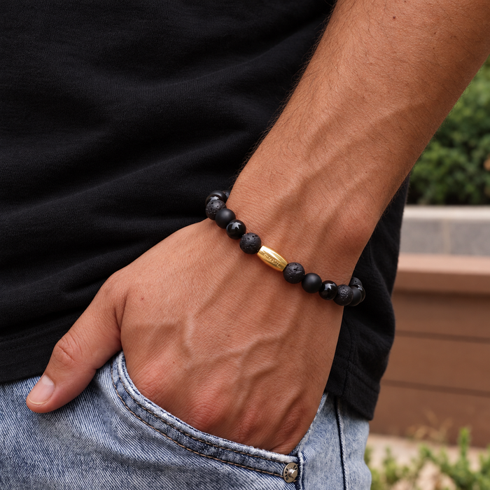 RUVÉL Engraved Logo Charm Bracelet - Gold