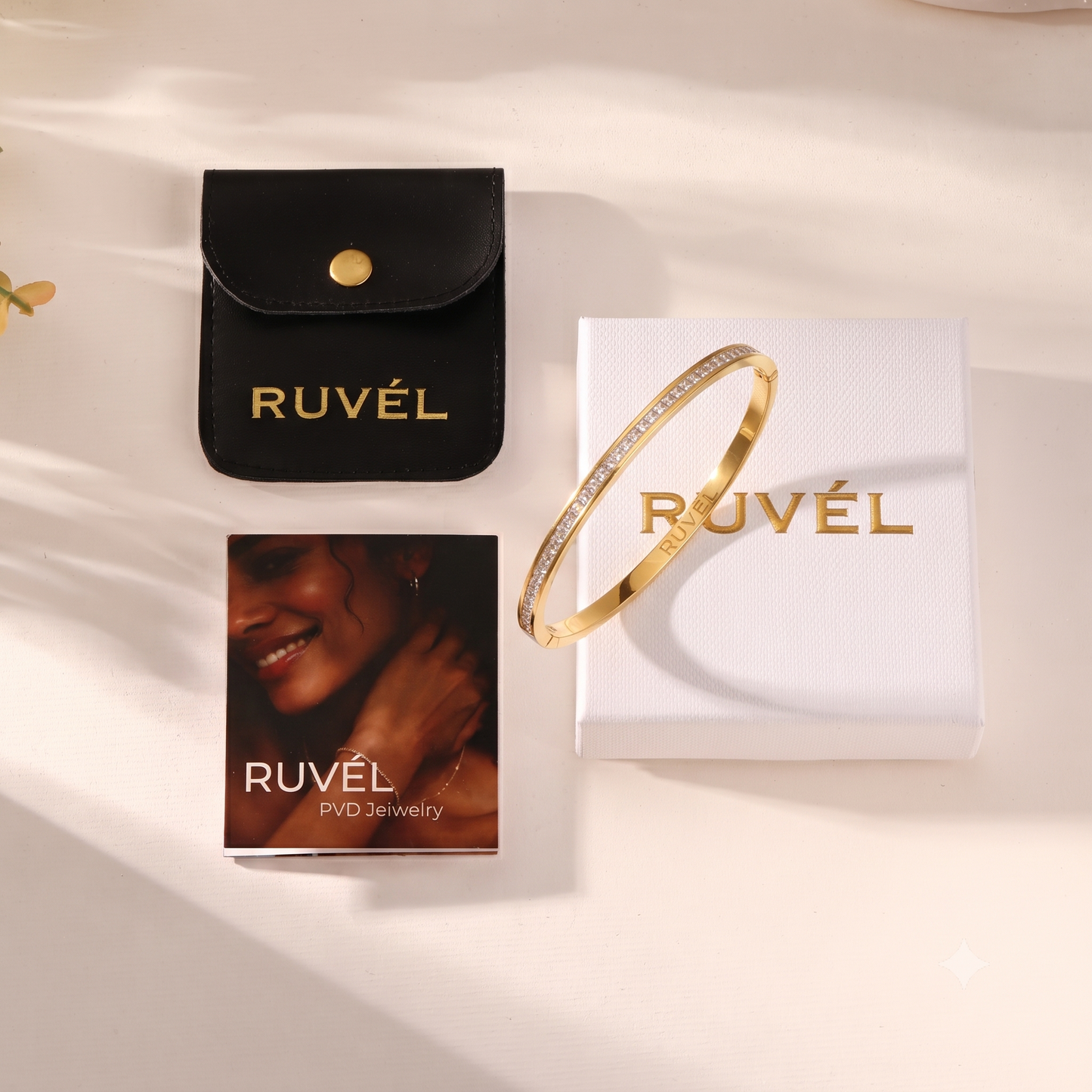 Ruvel Signature Gold Bangle