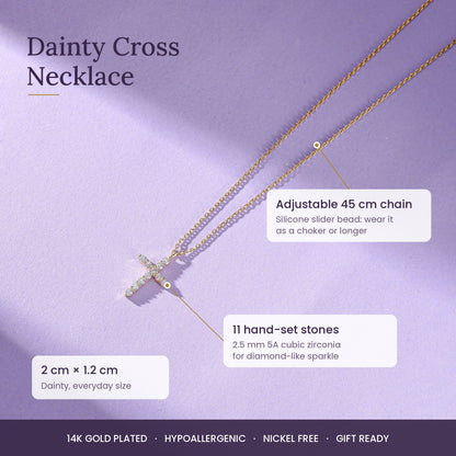 RUVÉL Cross Necklace 14K Gold